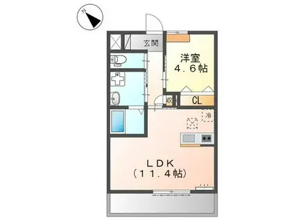 ウィンサムパインII(1LDK/1階)の間取り写真