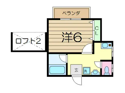 JJハウス(1K/2階)の間取り写真