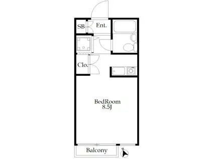 サンフラワー桜台(ワンルーム/2階)の間取り写真