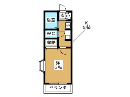 メゾンマリン八景(1K/2階)の間取り写真