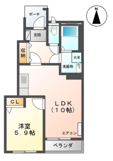 サンコート中島(1LDK/1階)の間取り写真