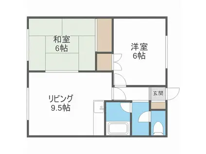 ハイツ・ノースシティ(2LDK/2階)の間取り写真