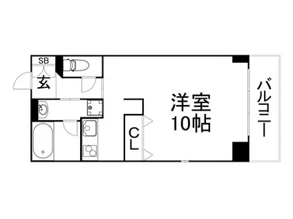 近鉄大阪線 大阪上本町駅 徒歩4分 7階建 築23年(ワンルーム/5階)の間取り写真