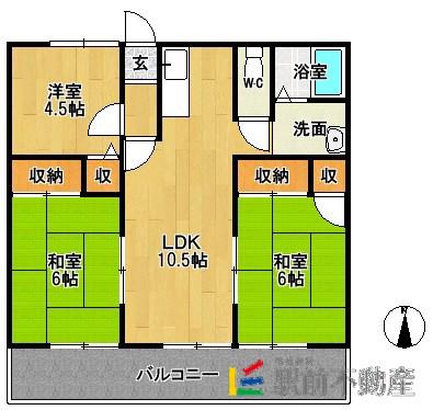 モーリシャス(3LDK/2階)の間取り写真