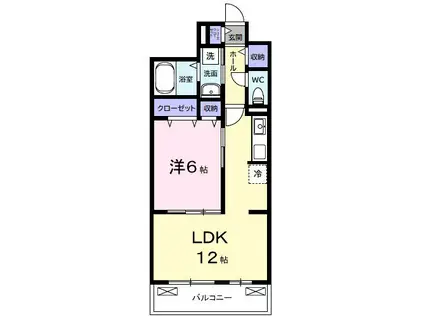 ルポン ボヌール(1LDK/3階)の間取り写真