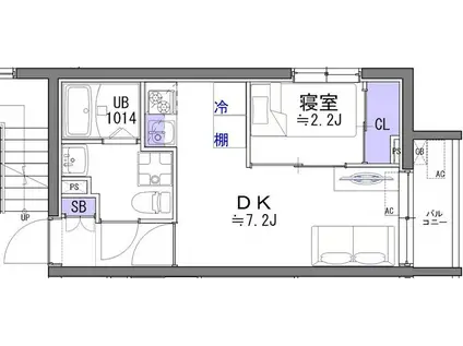 KS66/635(1DK/2階)の間取り写真