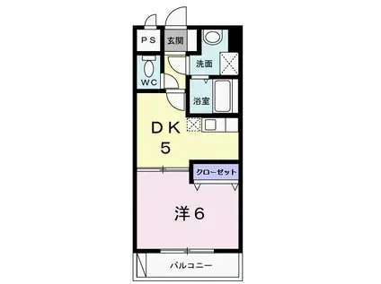 プレジデンシャル白山(1DK/2階)の間取り写真
