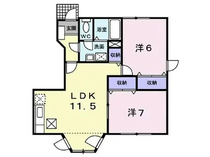 ヒルトップ横浜(ワンルーム/7階)の間取り写真