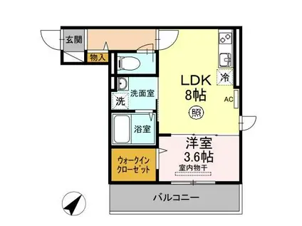POLONIA MATSUBARAA棟(1LDK/3階)の間取り写真