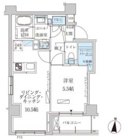 パークアクシス池上(1LDK/4階)の間取り写真