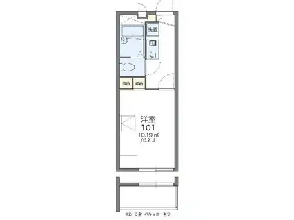 レオパレス豊藤(1K/3階)の間取り写真