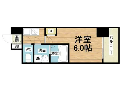 エスリードザ・グラン天六(1K/12階)の間取り写真