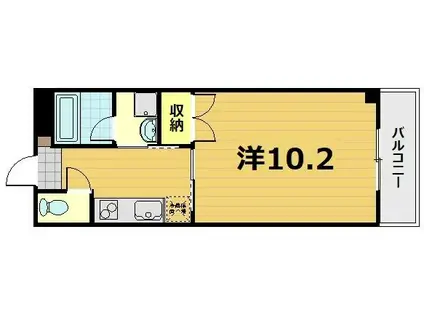 エリーフラッツ京町(1K/4階)の間取り写真