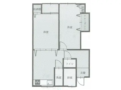 コーポA&O3(2DK/2階)の間取り写真