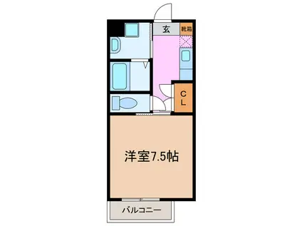 モルゲンレーテ(1K/2階)の間取り写真