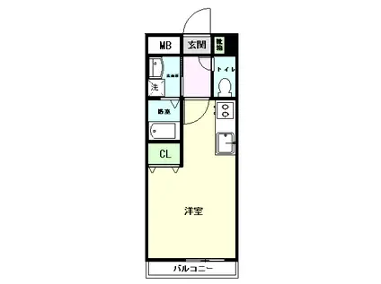 ブライトヒルズ(ワンルーム/4階)の間取り写真
