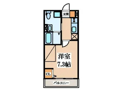 パラドール大蓮東(1K/2階)の間取り写真