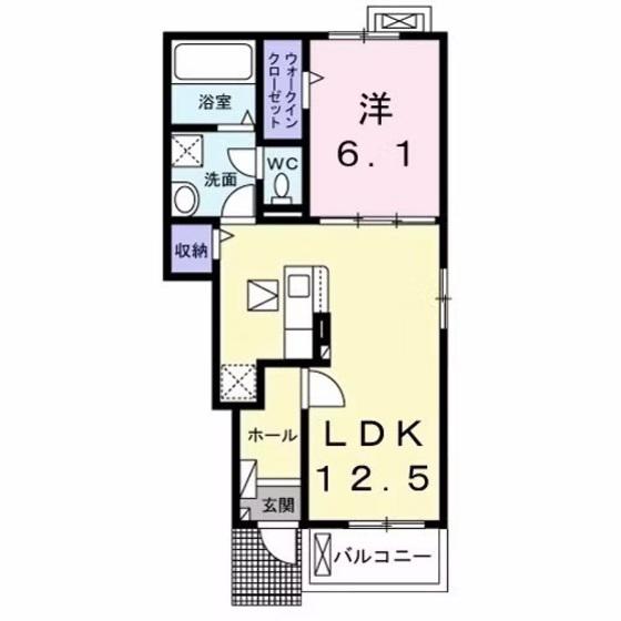 エテルノ(1LDK/1階)の間取り写真