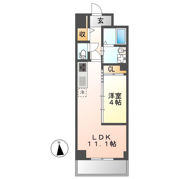 GRAN DUKE東桜(1LDK/12階)の間取り写真