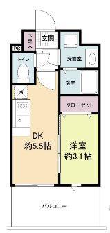 LIVE CASA県庁前(1DK/7階)の間取り写真