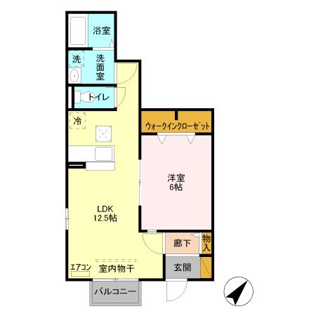 サークルレイ喜沢(1LDK/1階)の間取り写真