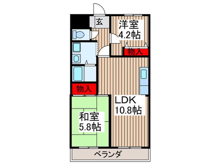 ホワイトパレス大宮(2LDK/4階)の間取り写真
