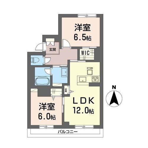 ラフィーネ 泉が丘(2LDK/1階)の間取り写真