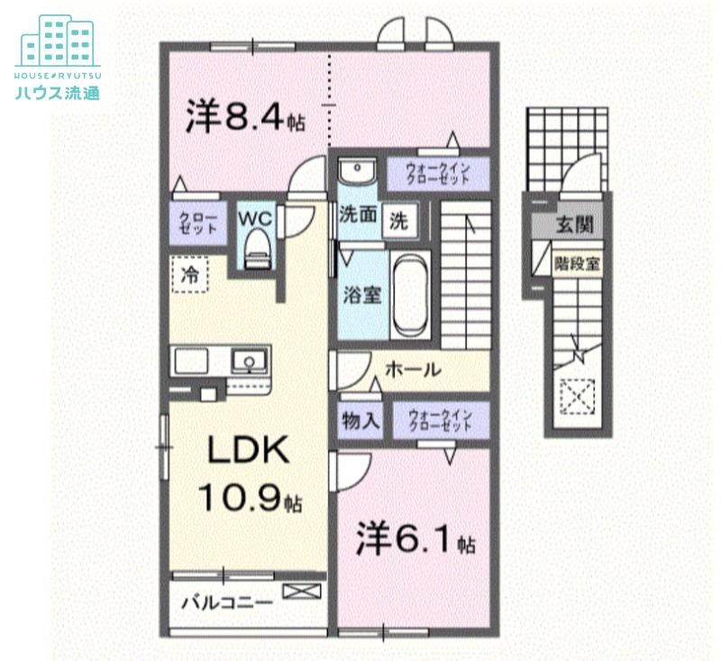 エミネント長田I(2LDK/2階)の間取り写真