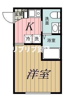 アルサーヴ千葉(1K/1階)の間取り写真