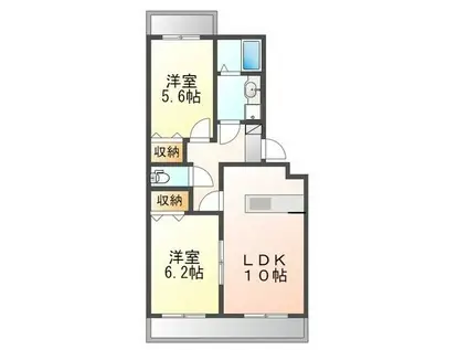 ラ・メゾンAOYAMA(2LDK/2階)の間取り写真