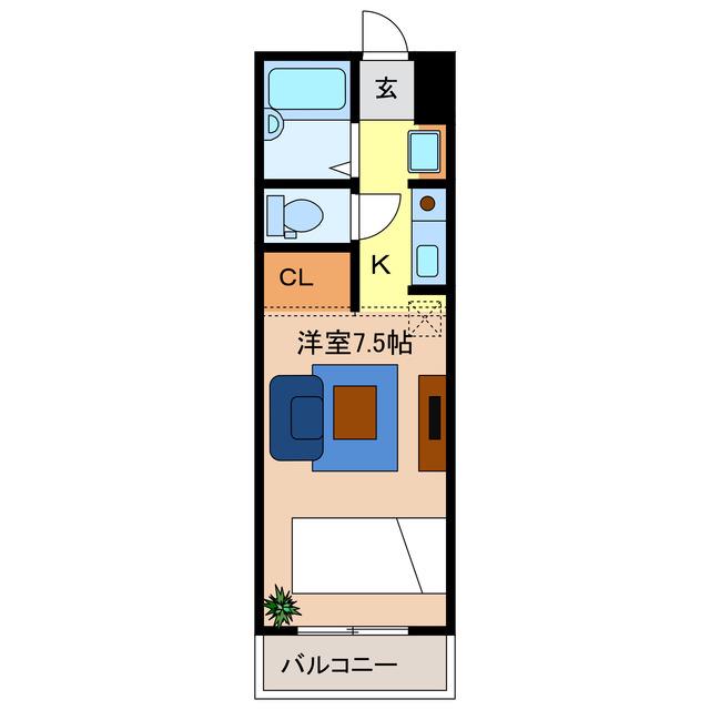 レジーナ海老塚(ワンルーム/3階)の間取り写真