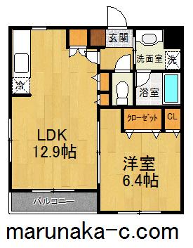プリームム(1LDK/3階)の間取り写真