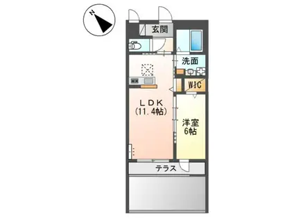 泉大津市千原町アパート(1LDK/1階)の間取り写真