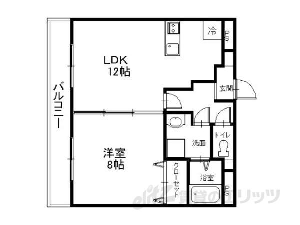 ミンヌ・ブルージュ(1LDK/2階)の間取り写真