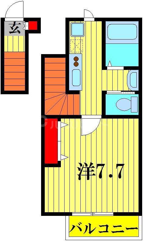 リビオンY松戸(1K/2階)の間取り写真