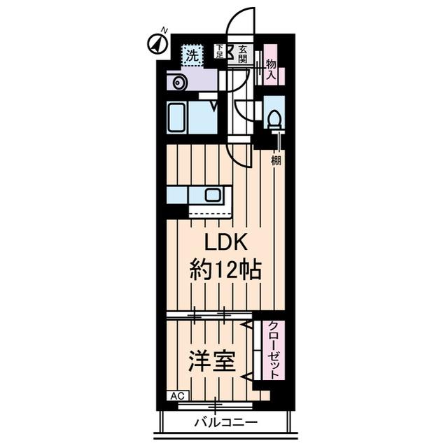 YAYOI COURT(1LDK/10階)の間取り写真