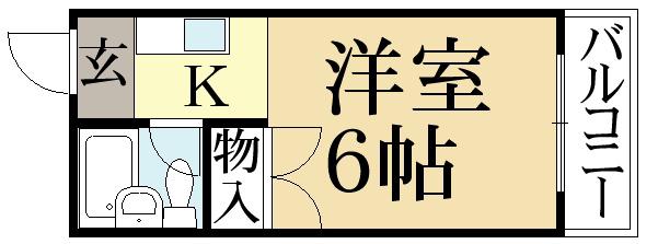 コーポバードワン(1K/2階)の間取り写真