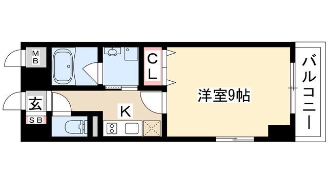 レジディア東桜(1K/2階)の間取り写真