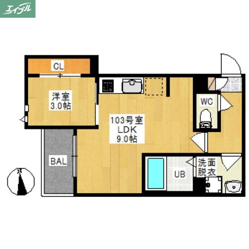 GRANDTIC 新保II(1LDK/1階)の間取り写真