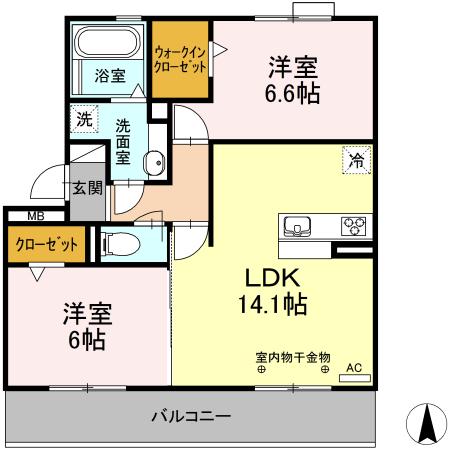 ルミナス(2LDK/2階)の間取り写真