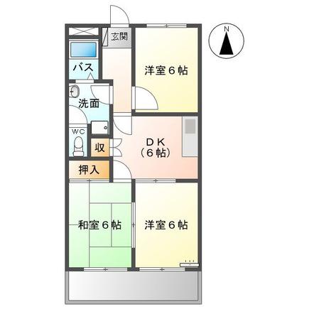 パレスフォーシーズン(3DK/2階)の間取り写真