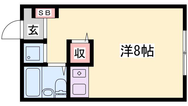 ノーブル寺家(ワンルーム/2階)の間取り写真