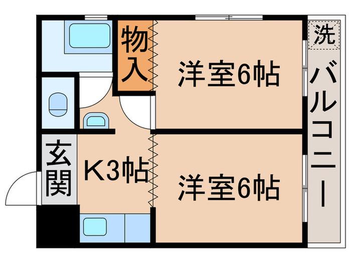 岡庭ビル(2K/4階)の間取り写真