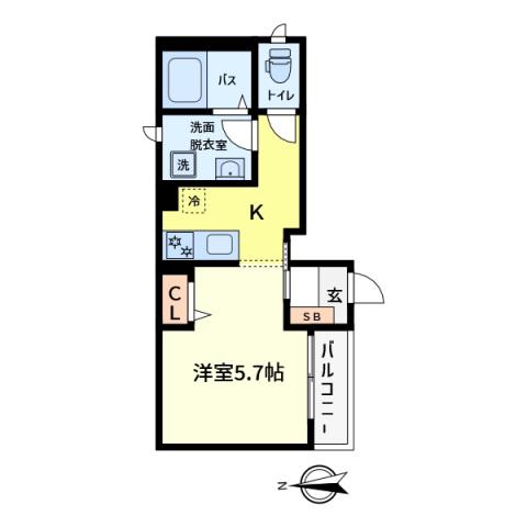 NANAKO(1K/1階)の間取り写真
