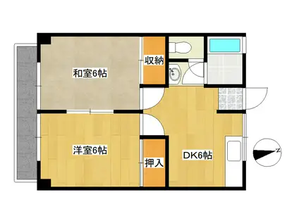 池広ビル(2DK/1階)の間取り写真
