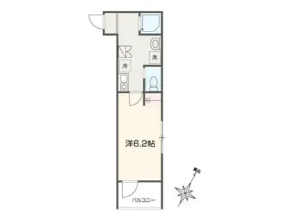 MELDIA小田急相模原II(1K/3階)の間取り写真
