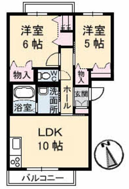 グランメール21(2LDK/3階)の間取り写真