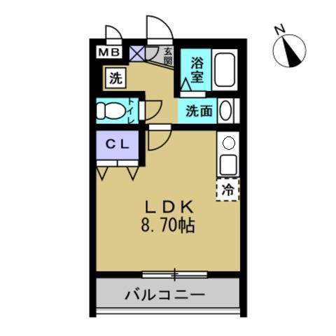 クオーレ福沢町(ワンルーム/1階)の間取り写真