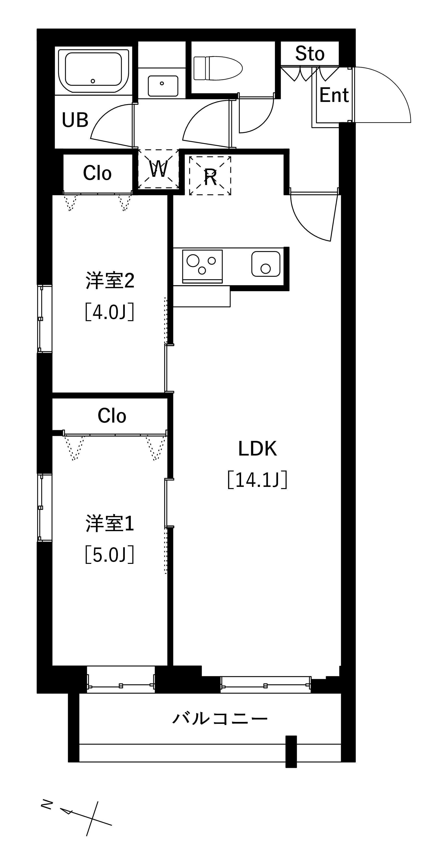タスキプライムテラス中村橋(2LDK/1階)の間取り写真