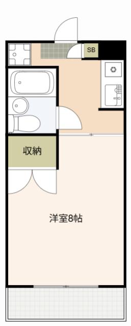 レジデンス曳馬III(1K/1階)の間取り写真